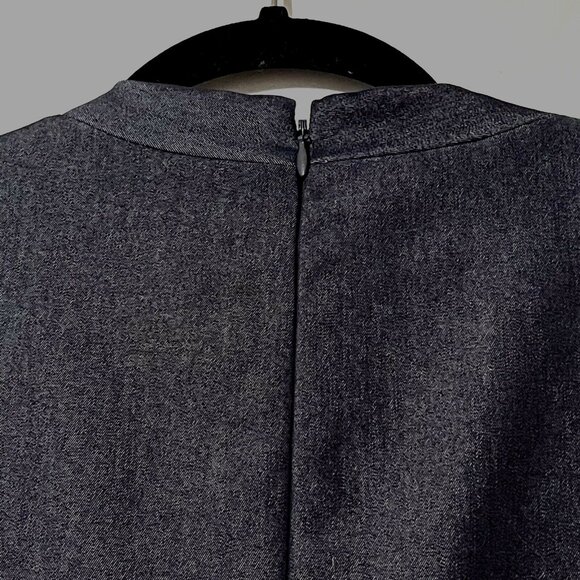 White House Black Market Sz M Sleeveless Dark Blue Sheath Dress Size Tag Missing - Picture 3 of 11